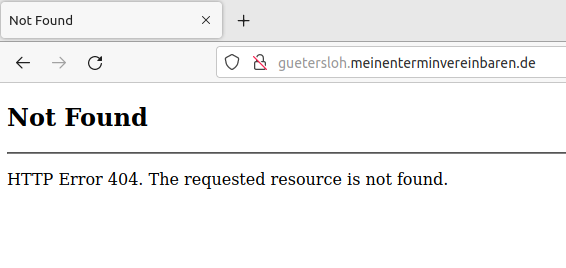 http://guetersloh.meinenterminvereinbaren.de/ => 404 Not Found.