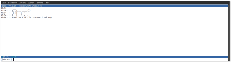 Screenshot dysfuntionales irssi
